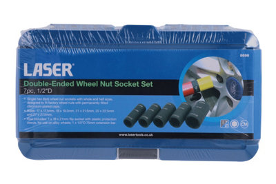 Laser Tools 8698 7pc Double Ended Wheel Nut Socket Set