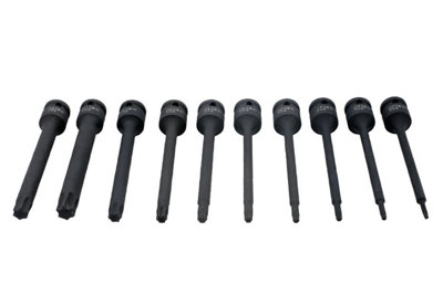 Laser Tools 8706 10pc Extra Long Impact Torx/Star Bit Set 1/2
