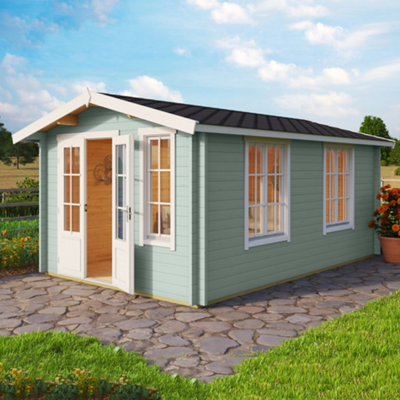 Lasita Alexandra Log Cabin - 4.8m x 3m - Elongated Garden Room Double Glazed - 5