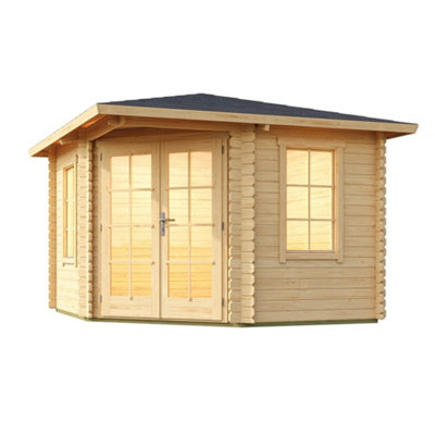 Lasita Anderby 1 Corner Summer House - 3m x 3m - Log Cabin Compact Cabin