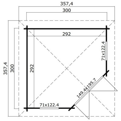 Lasita Anderby 1 Corner Summer House - 3m x 3m - Log Cabin Compact Cabin - 5