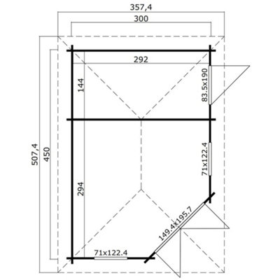 Lasita Anderby 2 Right Hand Corner Cabin - 4.5m x 3m - Summer House with Side Store - 3