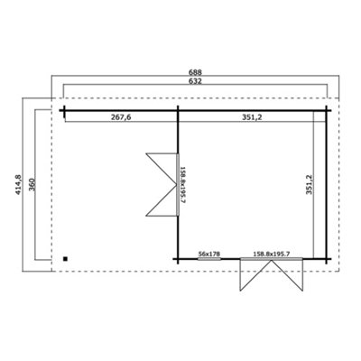 Lasita Anders Summer House with Veranda - 6.3m x 3.6m - Log Cabin with Canopy Area Double Glazed - 3