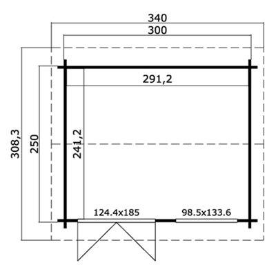 Lasita Ashby 2 Summer House - 3m x 2.5m - Log Cabin Double Glazed - 3