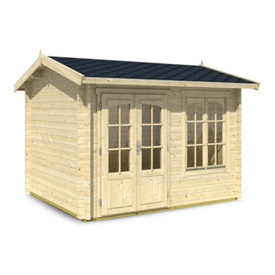 Lasita Ashby 2 Summer House - 3m x 2.5m - Log Cabin Double Glazed - 4