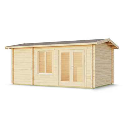 Lasita Aviemore Two Room Log Cabin - 5m x 3m - 70mm Wall Logs Premium Summer House - 4