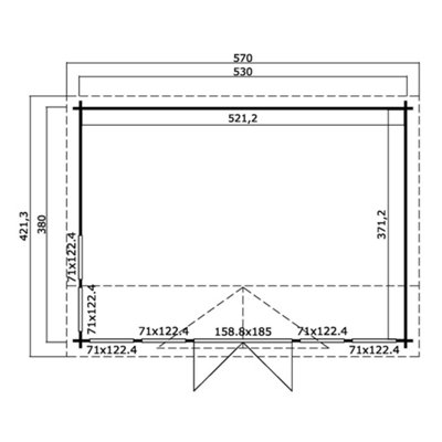 Lasita Balderton Log Cabin - 5.5m x 4m - Traditional Clockhouse Style Summer House Double Glazed - 3