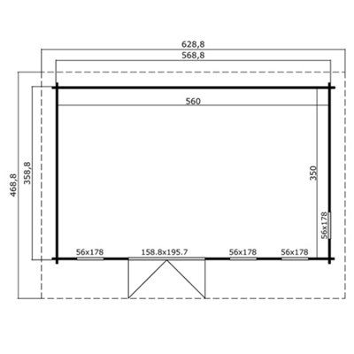 Lasita Barbados 6 Summer House - 5.69m x 3.59m - Garden Log Cabin - 3