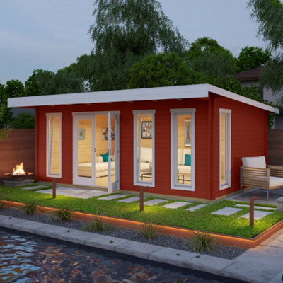 Lasita Barbados 6 Summer House - 5.69m x 3.59m - Garden Log Cabin - 5
