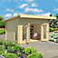 Lasita Bingham 2 Log Cabin Pent Summer House - 3.99m x 3.09m - Modern Garden Summer House - Double Glazed