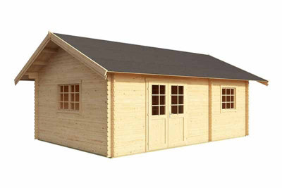 Lasita Caroline 2 Storey Log Cabin - 5.75m x 3.9m - 40mm Wall Logs Summer House - 3