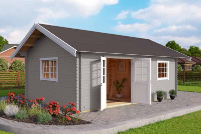 Lasita Caroline 2 Storey Log Cabin - 5.75m x 3.9m - 40mm Wall Logs Summer House - 4