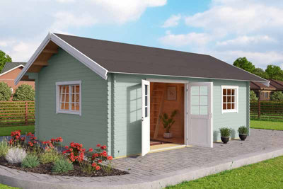 Lasita Caroline 2 Storey Log Cabin - 5.75m x 3.9m - 40mm Wall Logs Summer House - 6
