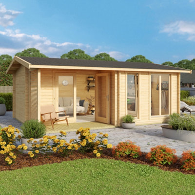 Lasita Cromwell 1 Summer House - 5.2m x 3.7m - Log Cabin with Double Glazing - 6