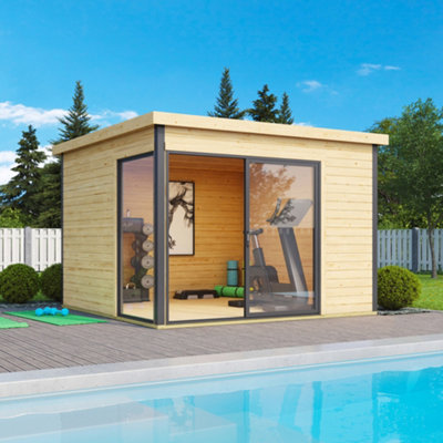 Lasita Domeo 1 Garden Office - 3m x 3m - Double Glazed Modern Summer House - 5