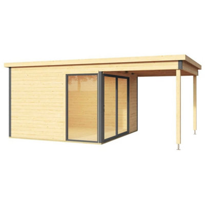 Lasita Domeo 2 Garden Office with Veranda - 5m x 3m - Modern Summer House Double Glazed