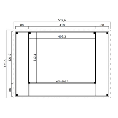 Lasita Domeo 4 V2 with Veranda Garden Office - 6m x 4.2m - Modern Summer House Double Glazed - 3