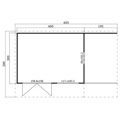 Lasita Domeo 7 Garden Summer House - 6.05m x 3.9m - Modern Garden Office Double Glazed - 3