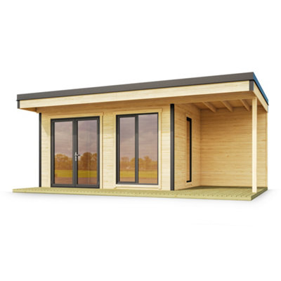 Lasita Domeo 7 Garden Summer House - 6.05m x 3.9m - Modern Garden Office Double Glazed - 4
