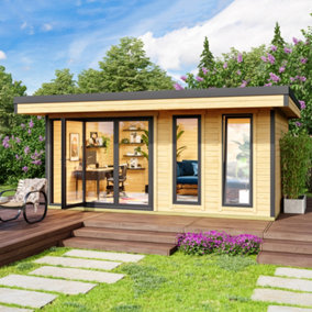 Lasita Domeo 8 Garden Summer House - 5m x 4m - Modern Garden Office Double Glazed