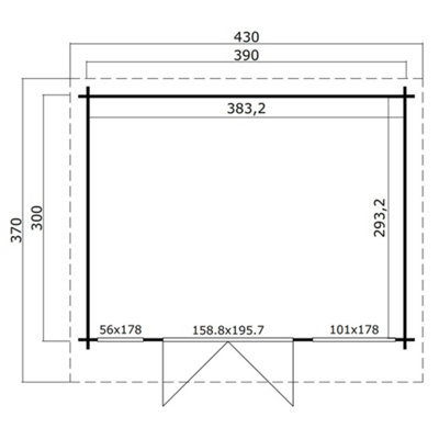 Lasita Dorset 2 Summer House - 3.9m x 3m - Modern Style Garden Log Cabin Double Glazed - 3