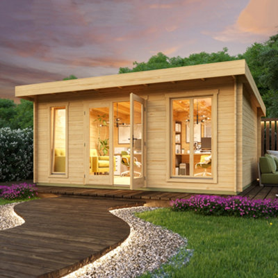 Lasita Dorset 3 Modern Summer House - 5m x 3.9m - Log Cabin Double Glazed - 4
