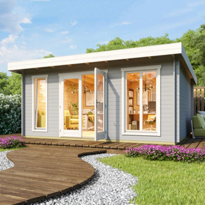 Lasita Dorset 3 Modern Summer House - 5m x 3.9m - Log Cabin Double Glazed - 6