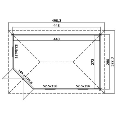 Lasita Edinburgh 2 Corner Summer House - 4.48m x 2.8m - Garden Log Cabin - 40mm Wall Logs Double Glazed - 3