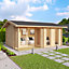 Lasita Hampstead Garden Log Cabin - 4.2m x 3m - Apex Garden Summer House with Canopy Area - Double Glazed