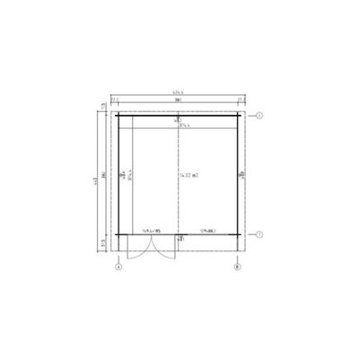 Lasita Isar Traditional Log Cabin - 3.9m x 3.8m - Apex Garden Summer House with Double Door - 3