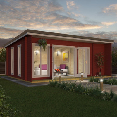 Lasita Jacobstow 3 Multi-Room Log Cabin - 6.08m x 3.9m - Side Store Rooms - 6
