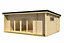Lasita Java Summer House - 6.1m x 3.9m - Multi-room Log Cabin Double Glazed Sliding Door