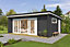 Lasita Java Summer House - 6.1m x 3.9m - Multi-room Log Cabin Double Glazed Sliding Door