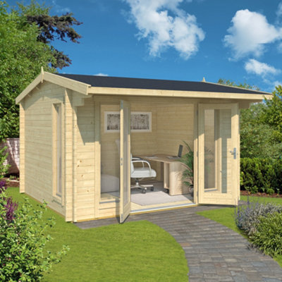 Lasita Kettering Log Cabin - 3.5m x 3m - Summer House Double Glazed - 4