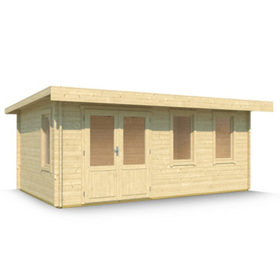 Lasita Leyburn Log Cabin - 5.1m x 3.3m - Garden Summer House Double Glazed - 4