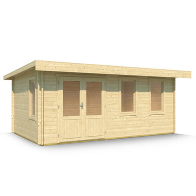Lasita Leyburn Log Cabin - 5.1m x 3.3m - Garden Summer House Double Glazed