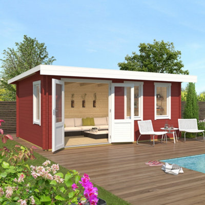 Lasita Leyburn Log Cabin - 5.1m x 3.3m - Garden Summer House Double Glazed - 6