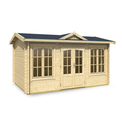 Lasita Muskham 1 Clockhouse Log Cabin - 4m x 2.46m - Double Glazed Summer House - 4