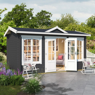 Lasita Muskham 1 Clockhouse Log Cabin - 4m x 2.46m - Double Glazed Summer House - 5