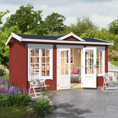 Lasita Muskham 1 Clockhouse Log Cabin - 4m x 2.46m - Double Glazed Summer House - 6