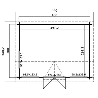 Lasita Muskham 2 Clockhouse Log Cabin - 4m x 3m - Double Glazed Summer House - 3