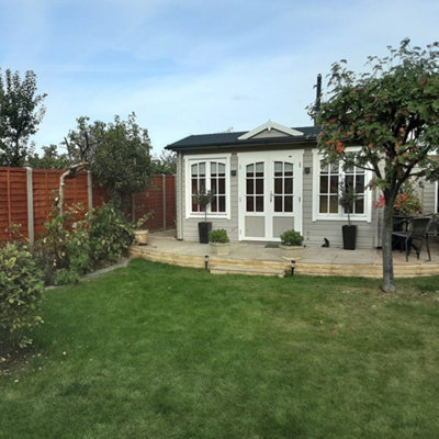 Lasita Muskham 2 Clockhouse Log Cabin - 4m x 3m - Double Glazed Summer House - 4