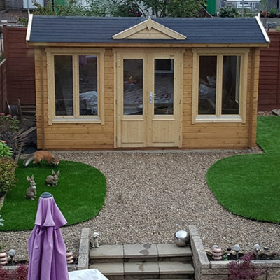 Lasita Muskham 2 Clockhouse Log Cabin - 4m x 3m - Double Glazed Summer House - 6