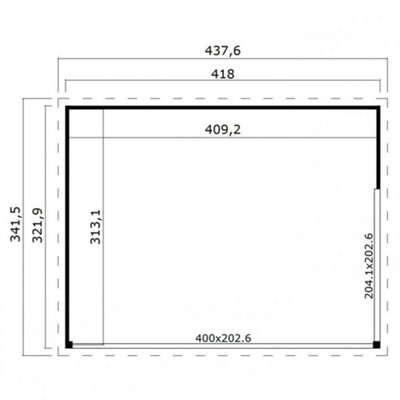 Lasita Norland Domeo 4 Garden Office Summer House - 4.18m x 3.22m - Anthracite Grey Aluminium Sliding Doors - Double Glazed