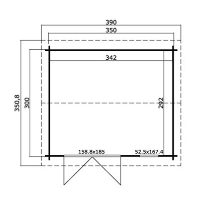 Lasita Ollerton Summer House - 3.5m x 3m - Garden Log Cabin Double Glazed - 3