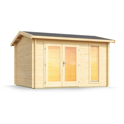 Lasita Ollerton Summer House - 3.5m x 3m - Garden Log Cabin Double Glazed - 4