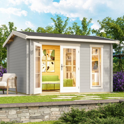 Lasita Ollerton Summer House - 3.5m x 3m - Garden Log Cabin Double Glazed - 5