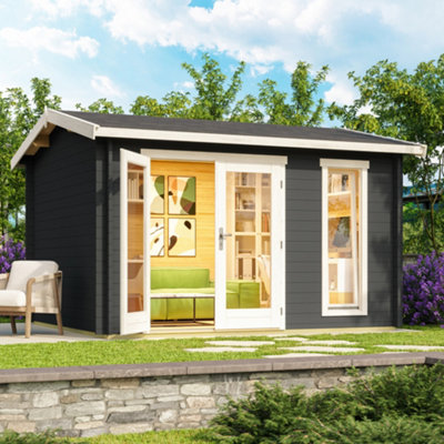 Lasita Ollerton Summer House - 3.5m x 3m - Garden Log Cabin Double Glazed - 6