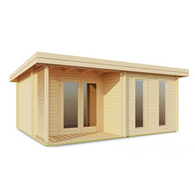 Lasita Orkney Summer House - 5.2m x 4m - Log Cabin Double Glazed with Porch - 4