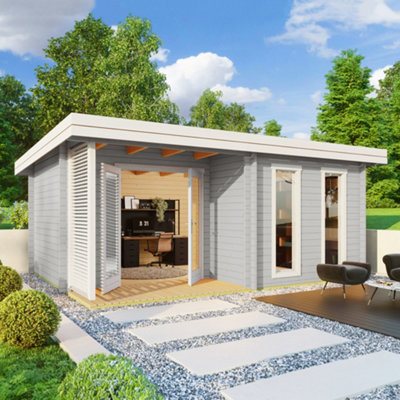 Lasita Orkney Summer House - 5.2m x 4m - Log Cabin Double Glazed with Porch - 5